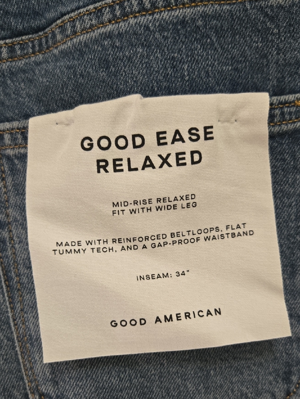 Good American Good Ease‎ Relaxed Wide Leg Jeans Size 14 / 32 Mid Rise 34" Inseam - Picture 5 of 13